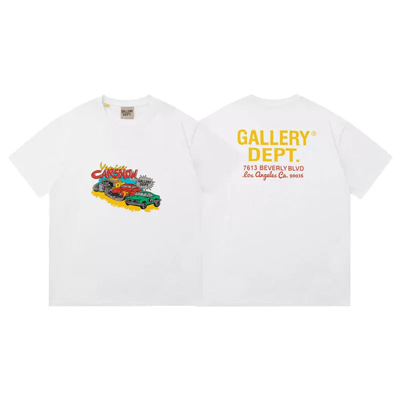 Outdoor single Gallery Depot color splashed ink letter print washed vintage trendy brand short sleeved high street graffiti T-shirt for men