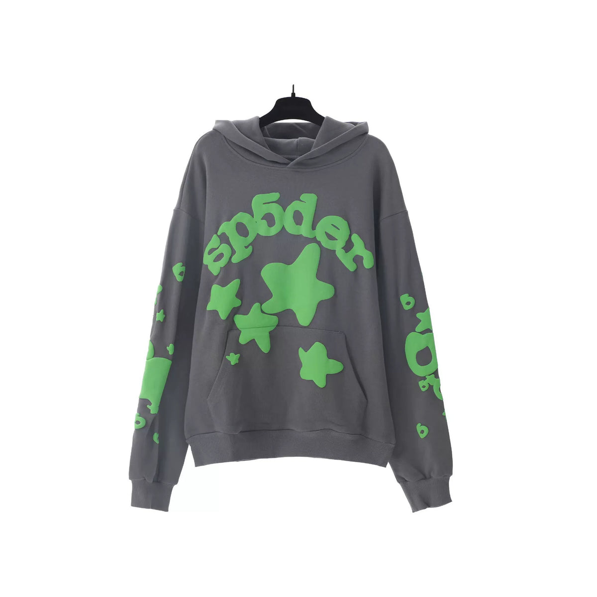 Sp5der hip-hop singer Young Thug555 same print letter couple hoodie Pink sweatshirt men