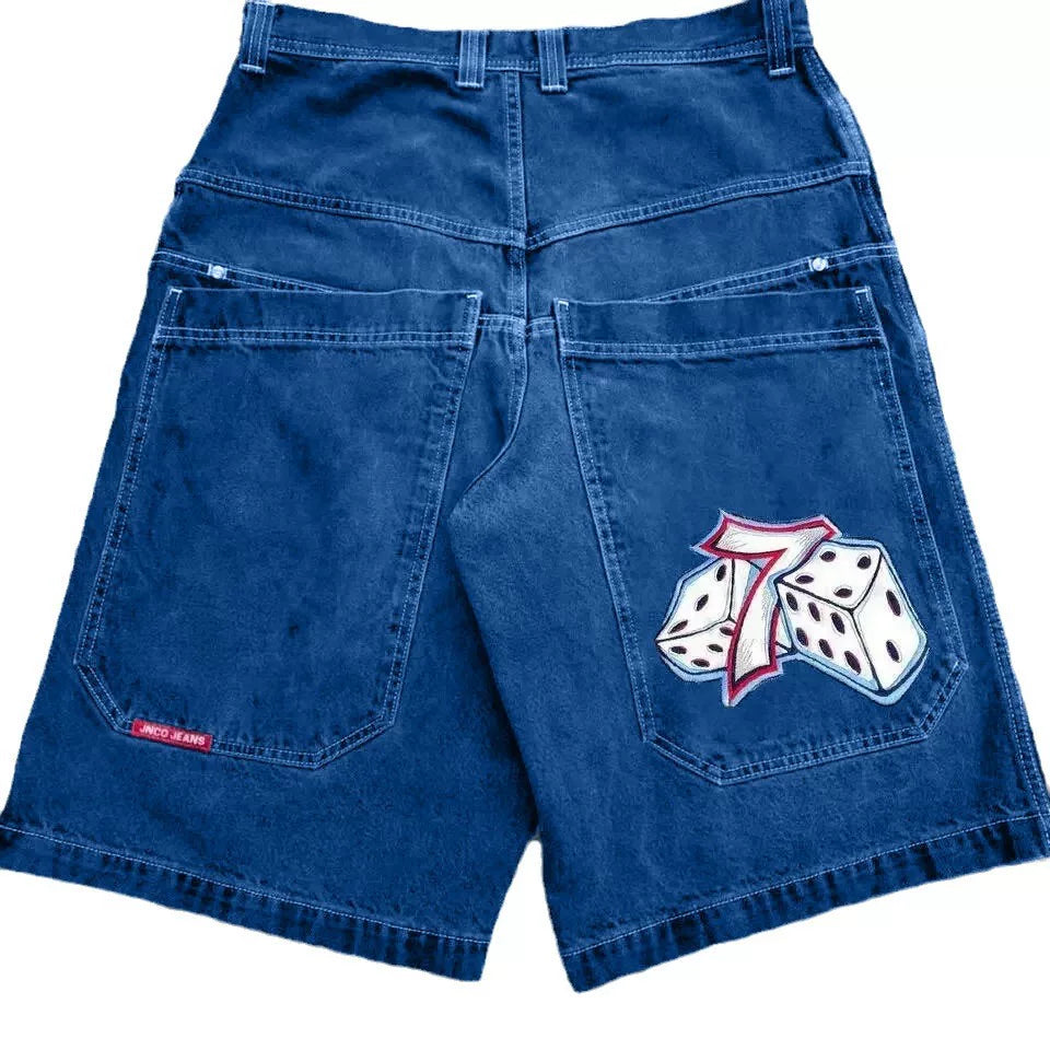 Cropped pants Y2K hip-hop 2023 Harajuku style gothic pocket loose cross-border foreign trade jeans shorts men