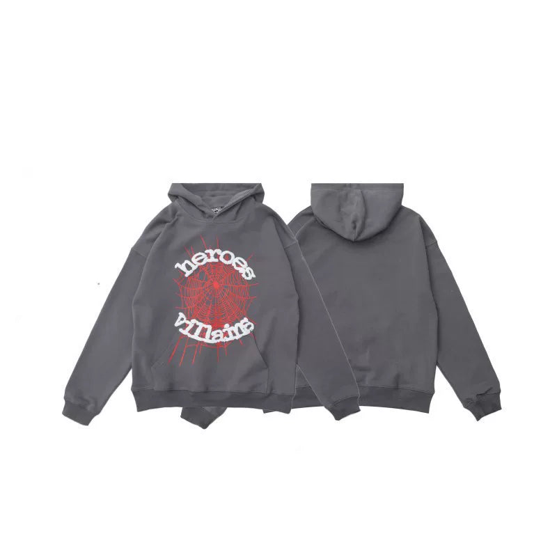 Sp5der hip-hop singer Young Thug555 same print letter couple hoodie Pink sweatshirt men