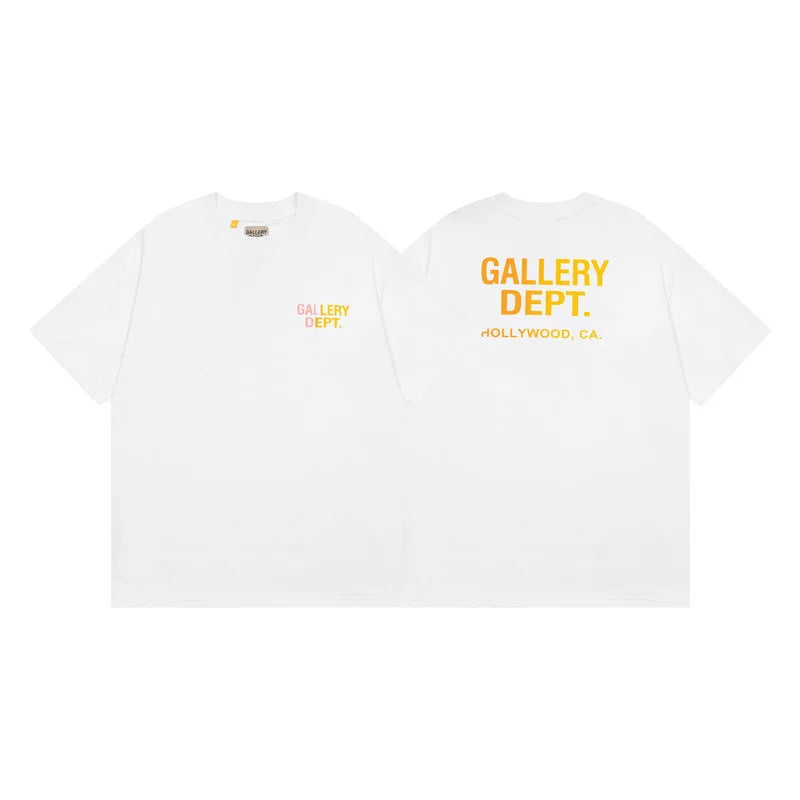 Outdoor single Gallery Depot color splashed ink letter print washed vintage trendy brand short sleeved high street graffiti T-shirt for men