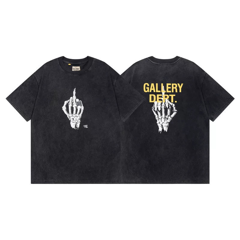 Outdoor single Gallery Depot color splashed ink letter print washed vintage trendy brand short sleeved high street graffiti T-shirt for men