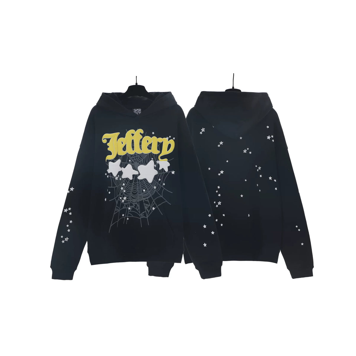 Sp5der hip-hop singer Young Thug555 same print letter couple hoodie Pink sweatshirt men