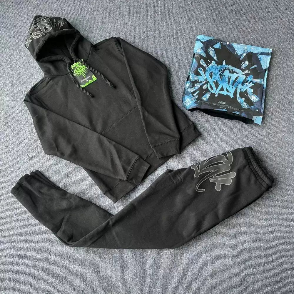 Street brand fashion casual sportswear tops and trousers set winter hip-hop men's hooded sweatshirt sweater suit