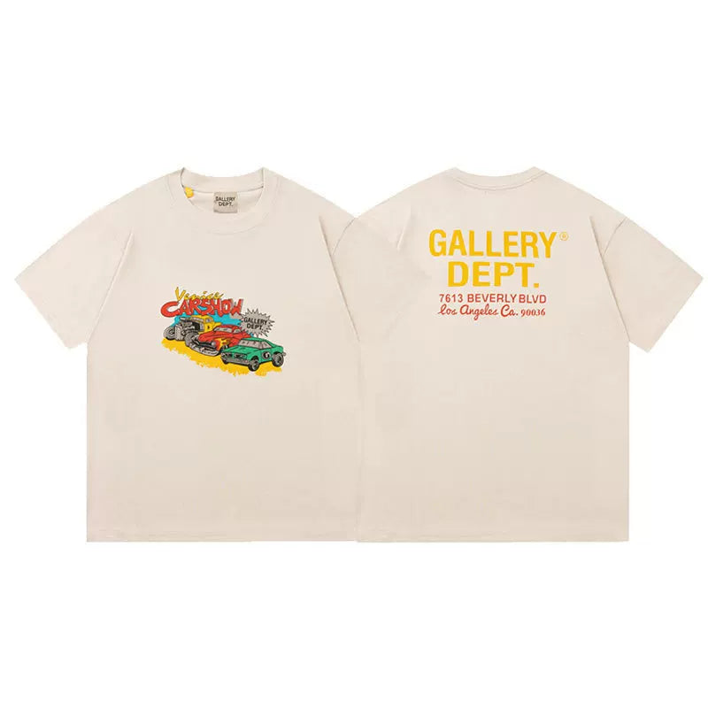 Outdoor single Gallery Depot color splashed ink letter print washed vintage trendy brand short sleeved high street graffiti T-shirt for men