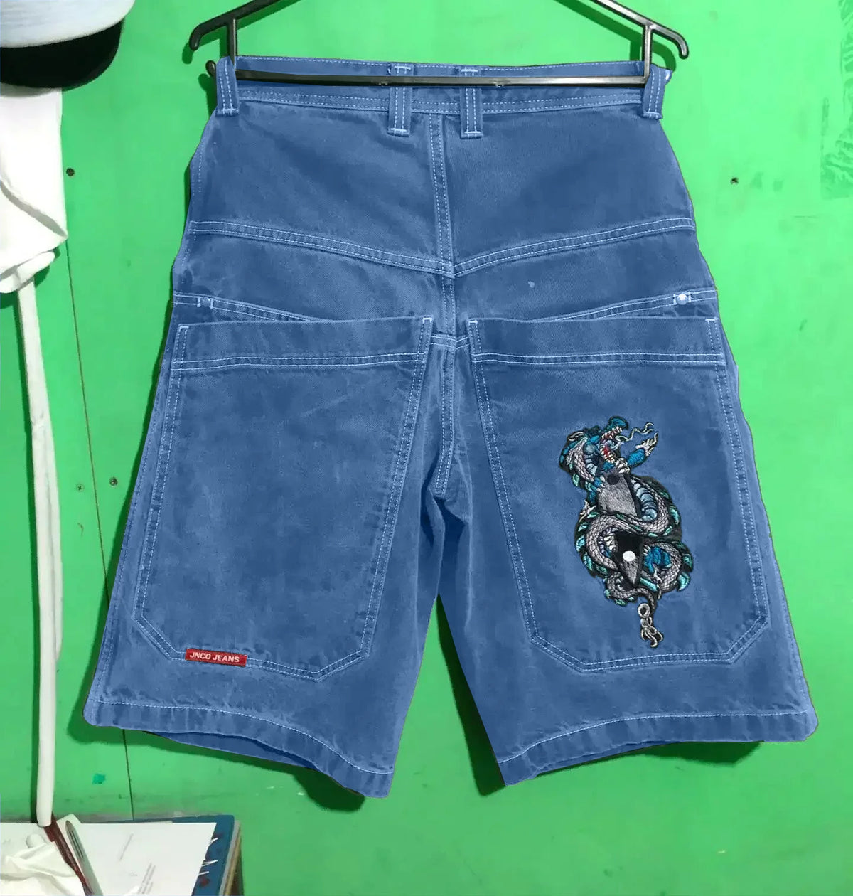 Cropped pants Y2K hip-hop 2023 Harajuku style gothic pocket loose cross-border foreign trade jeans shorts men