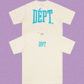 Gallery Dept. Arch Logo Short Sleeve T-Shirt - Cream/Cyan