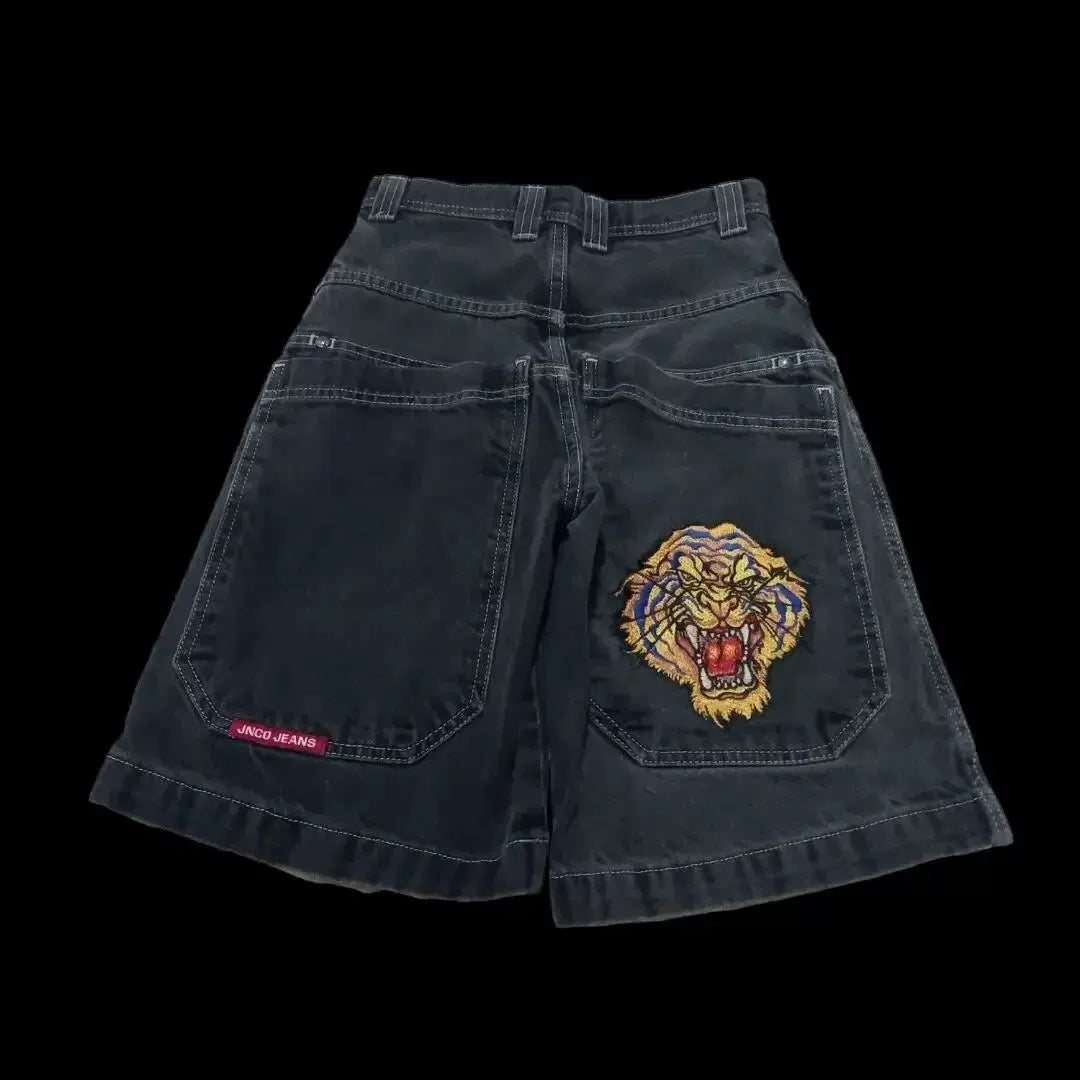 Cropped pants Y2K hip-hop 2023 Harajuku style gothic pocket loose cross-border foreign trade jeans shorts men