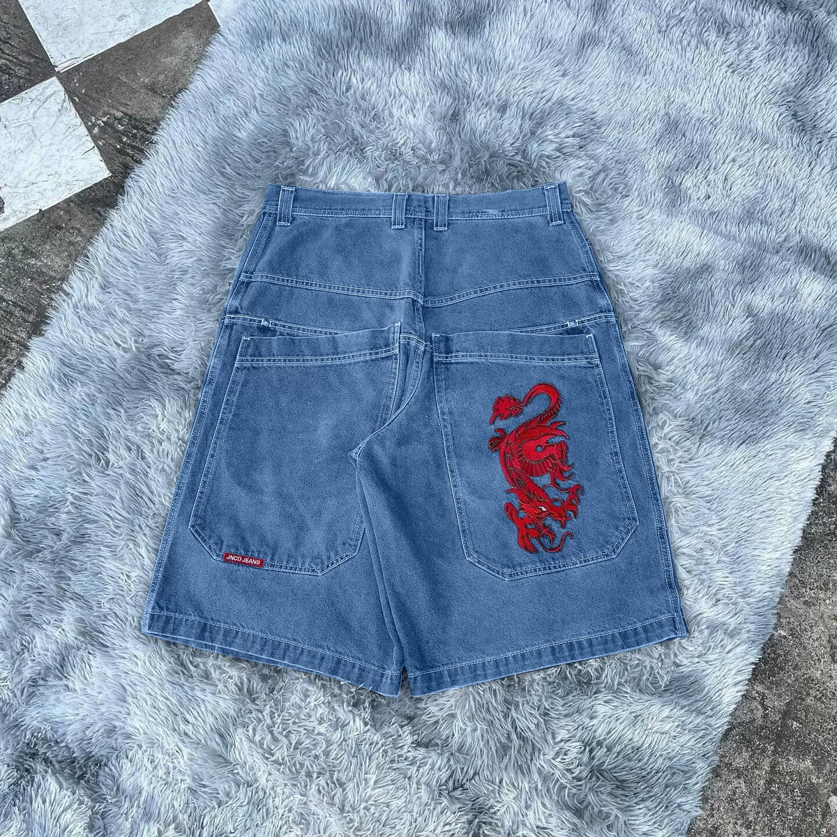 Cropped pants Y2K hip-hop 2023 Harajuku style gothic pocket loose cross-border foreign trade jeans shorts men