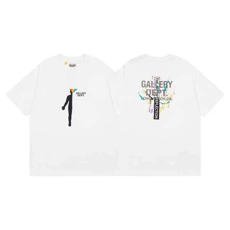 Outdoor single Gallery Depot color splashed ink letter print washed vintage trendy brand short sleeved high street graffiti T-shirt for men