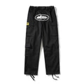 American retro high street fashion brand ins hip-hop street print casual multi-pocket side buckle unisex overalls