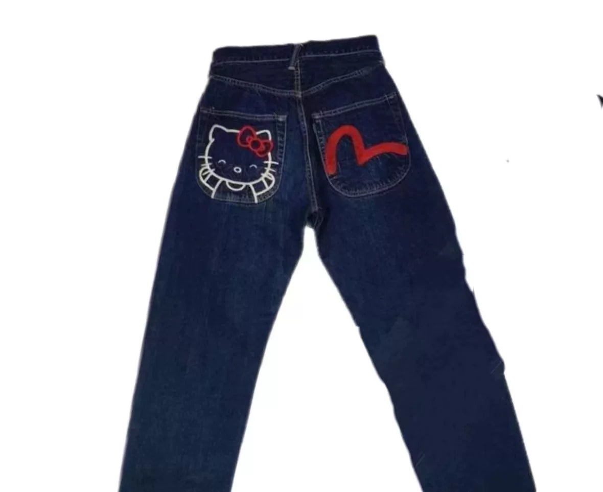Hello Kitty Graphic Baggy Denim Jeans