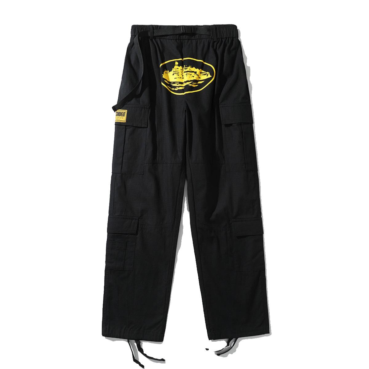 American retro high street fashion brand ins hip-hop street print casual multi-pocket side buckle unisex overalls