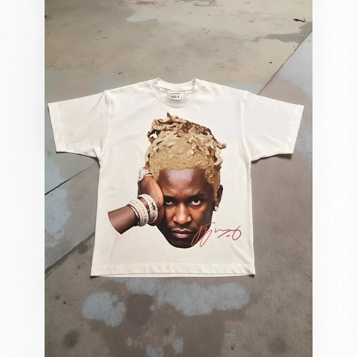 Men's T-shirt Retro Trendy Portrait Printed Short Sleeve T-shirt Y2k Gothic Harajuku Hip Hop Couple Casual Loose