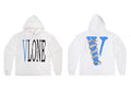 Vlone Snake Graphic Hoodie - White/Blue