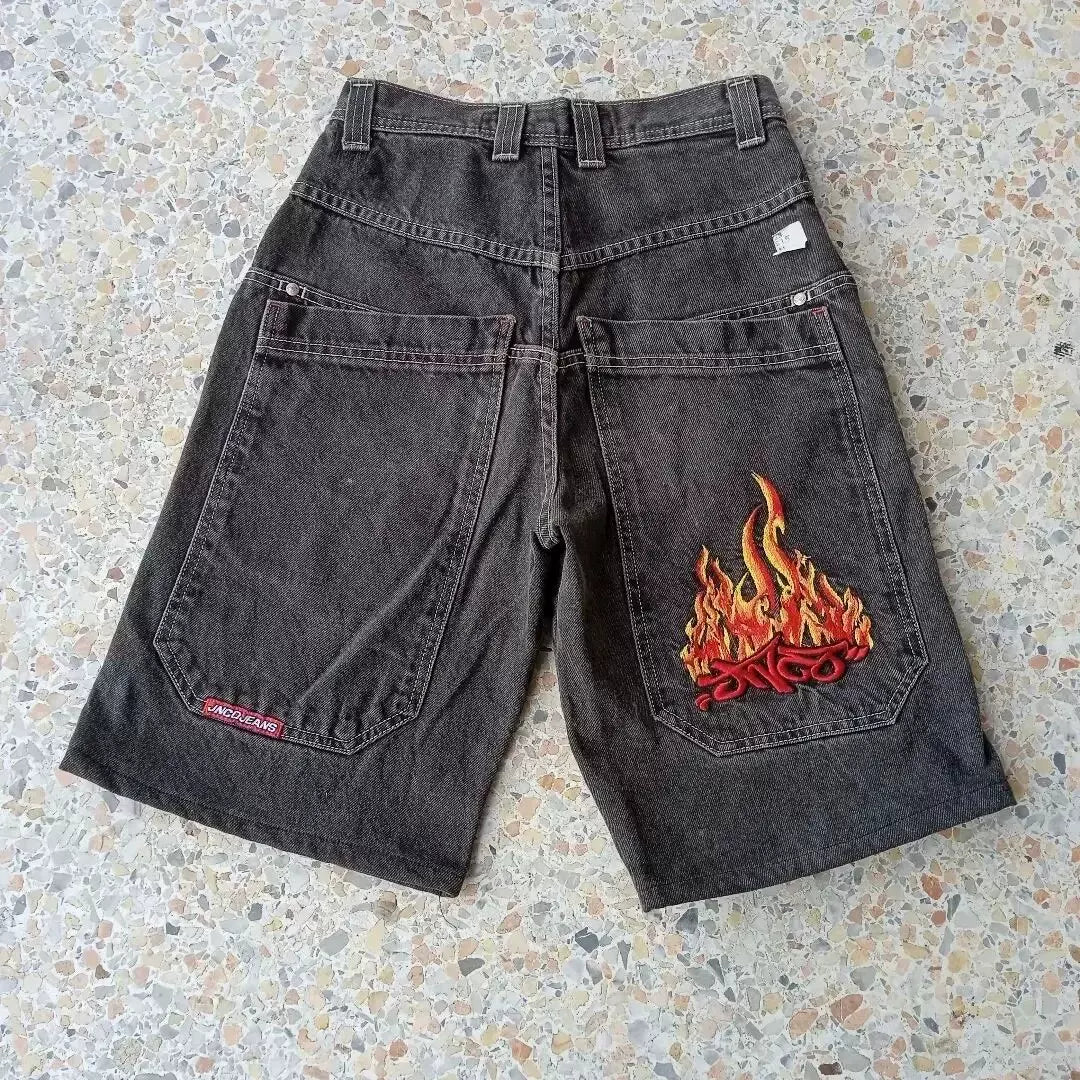Cropped pants Y2K hip-hop 2023 Harajuku style gothic pocket loose cross-border foreign trade jeans shorts men