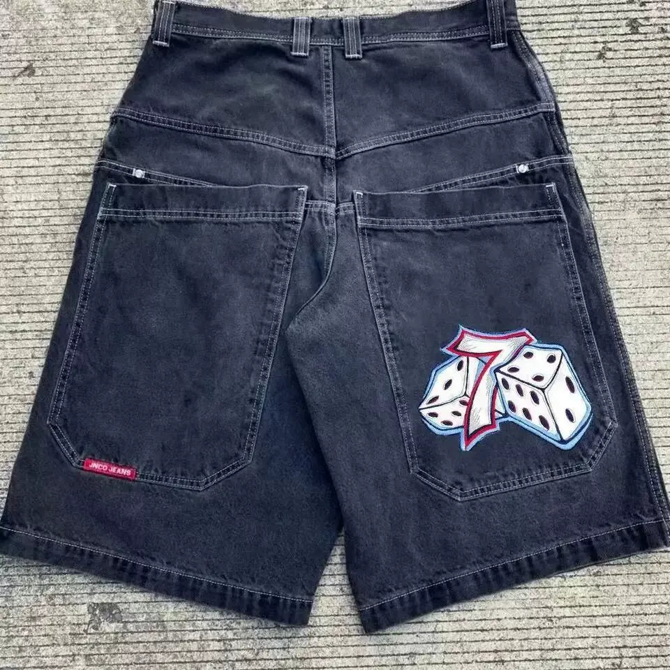 Cropped pants Y2K hip-hop 2023 Harajuku style gothic pocket loose cross-border foreign trade jeans shorts men