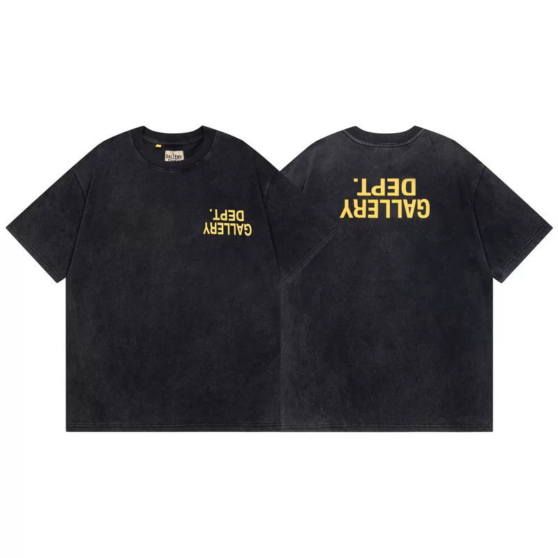 Outdoor single Gallery Depot color splashed ink letter print washed vintage trendy brand short sleeved high street graffiti T-shirt for men