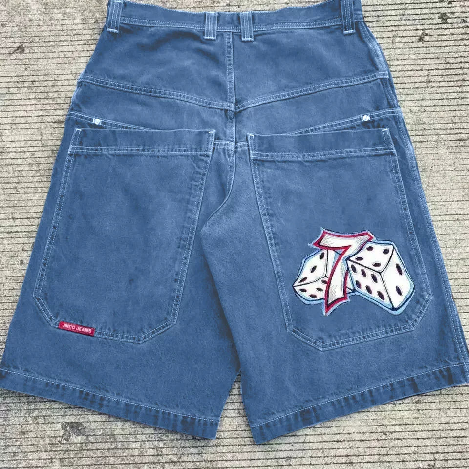 Cropped pants Y2K hip-hop 2023 Harajuku style gothic pocket loose cross-border foreign trade jeans shorts men