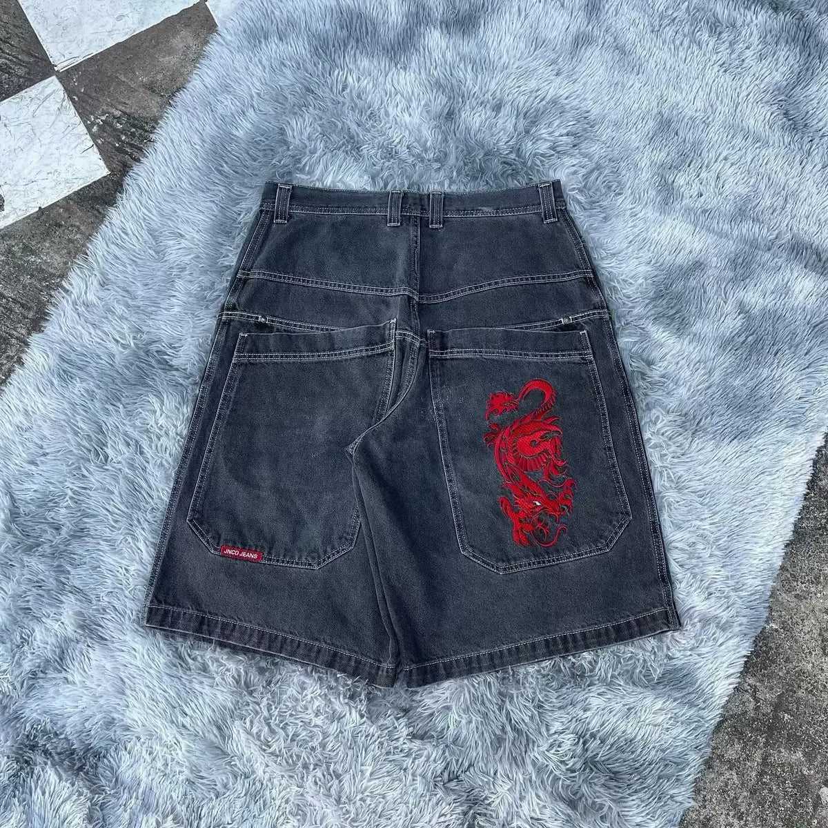 Cropped pants Y2K hip-hop 2023 Harajuku style gothic pocket loose cross-border foreign trade jeans shorts men