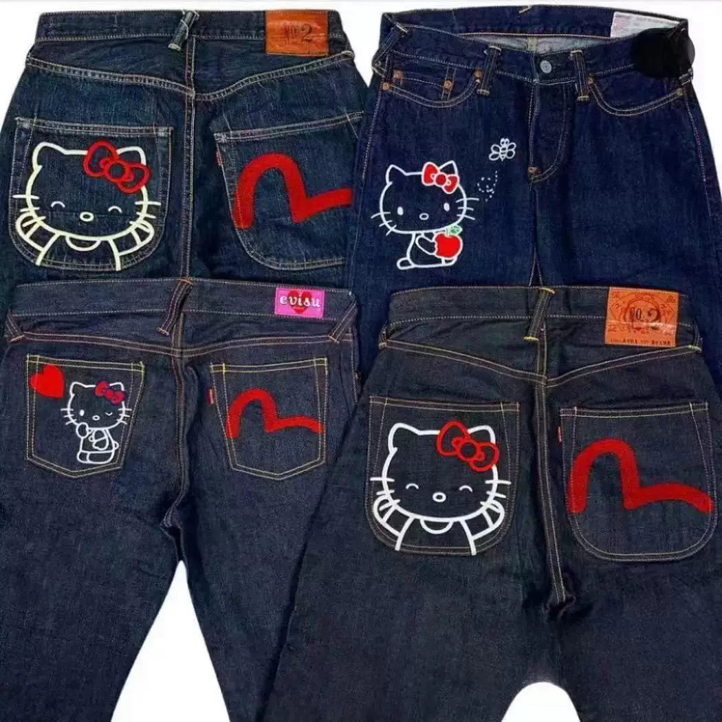 Hello Kitty Graphic Baggy Denim Jeans