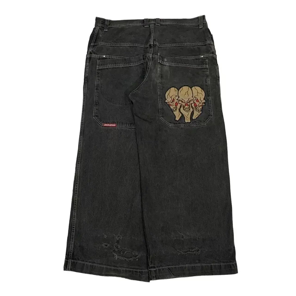 Loose straight jeans Men's retro embroidery hip -hop Gotter street clothing Harasuku Men's cross -border casual pants