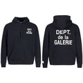 Gallery Dept Dept de la Galerie Black Hoodie White Print