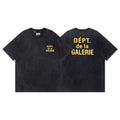 Outdoor single Gallery Depot color splashed ink letter print washed vintage trendy brand short sleeved high street graffiti T-shirt for men