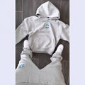 Winter men's hooded sweatshirt set, versatile long sleeved casual jacket, youth casual long sleeved sweatshirt