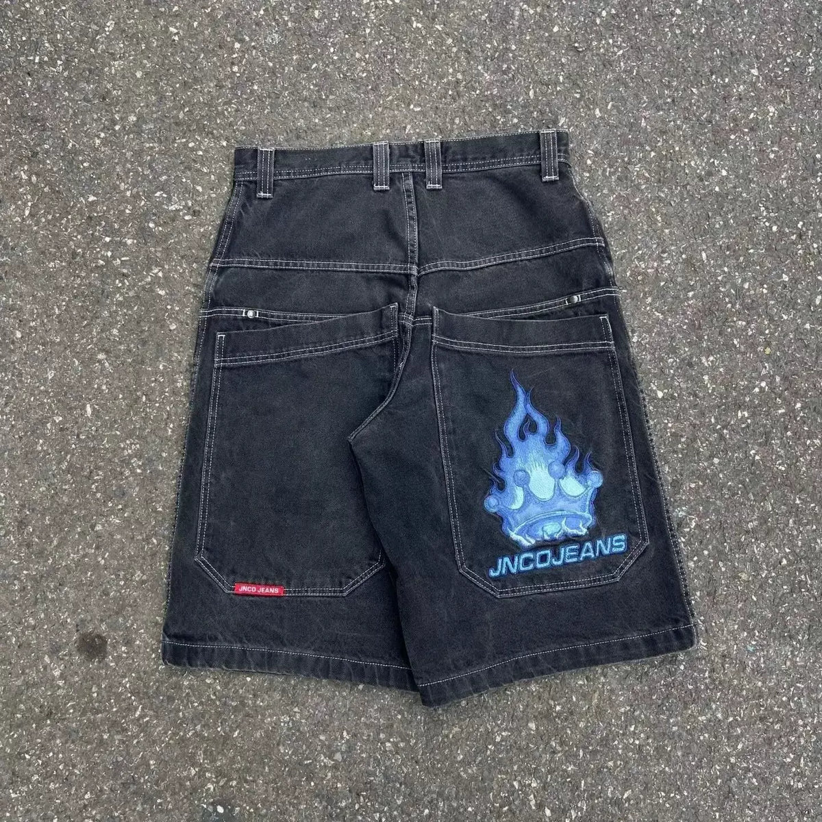Cropped pants Y2K hip-hop 2023 Harajuku style gothic pocket loose cross-border foreign trade jeans shorts men