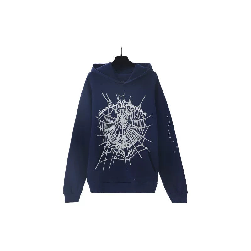 Sp5der hip-hop singer Young Thug555 same print letter couple hoodie Pink sweatshirt men