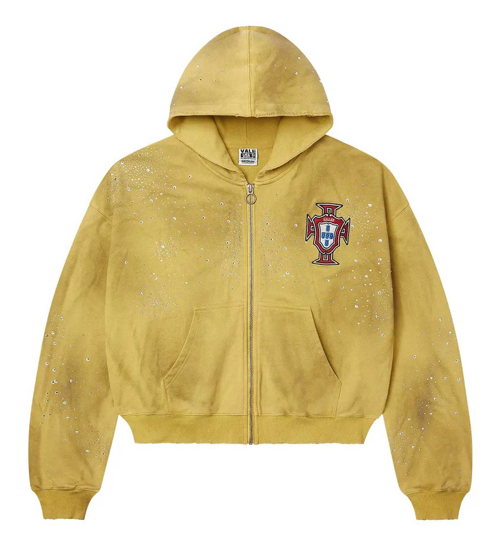 Vale Forever Sun Clustered Zip Up Hoodie Yellow